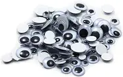 Charles Leonard Creative Arts by Creative Arts by Wiggle Eyes - Peel'n Stick - Assorted Sizes- 7, 10, 12 & 15MM, Black, 100/Bag, 64530