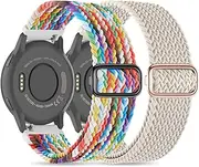 EverAct 2 Pack Braided Band 18mm Soft Nylon Compatible with Garmin Venu 2S/Venu 3S/Vivoactive 4S/Vivomove 3S/Forerunner 255S/Forerunner 265S, Quick Release Braided Strap Wristband Loop for Women Men