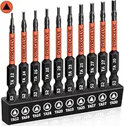 10-Pack Triangle Screwdriver Set - Premium S2 Steel Triangle Bit Set (2.56" Long Magnetic Head) 1/4 Hex-Shank, Sizes: TA12, TA14, TA16, TA18, TA20, TA23, TA25, TA27 (x2), TA30, Professional & DIY Use