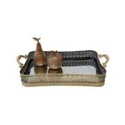 Willow & Silk Rectangular Mirror Tray
