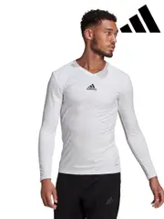 adidas White Teamwear Base Layer Long Sleeve Top (253721) | $46
