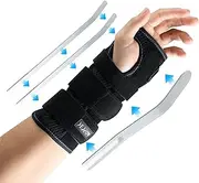 AGPTEK Carpal Tunnel Wrist Splint Adjustable Wrist Brace Wrist Support Brace for Injury Recovery Tendonitis Wrist Pain Sprain Sports - Black