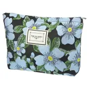 Canvas Makeup Bag Large Capacity Makeup Pouch Women Cosmetic Bags Black Blue