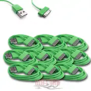 10 USB SYNC DATA POWER CHARGER CABLE APPLE IPAD IPHONE 4S 4 3GS IPOD TOUCH GREEN
