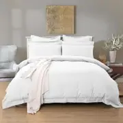 Fabric Fantastic 1000tc Tailored Queen Size White Quilt/doona/duvet Cover Set
