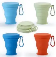 Collapsible Silicone Travel Cup Set with Lids, Portable & Foldable