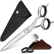 Professional Hair Cutting Scissors 6” Super Sharp Thin Blades, 440C Steel for Ma