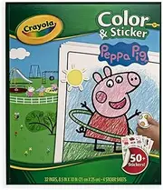 Crayola Color & Sticker Book, Peppa Pig, Themed Line Art, Includes Full Page of Stickers, Great Coloring Activity for Kids