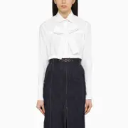 [Patou] White cropped shirt with bow 38 FR White