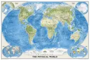 NATIONAL GEOGRAPHIC: WORLD PHYSICAL WALL MAP - LAMINATED By National Geographic