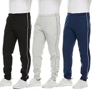 [Essential Elements] 3 Pack: Men's Tech Fleece Ultra-Soft Warm Jogger Athletic Sweatpants with Pockets
