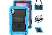 Lenovo Tab M9 HD 9 inch (TB-310FU) 2023 Case With Screen Protector 360 Rotating Hand Strap Stand & Shoulder Strap-lightBlue&Black
