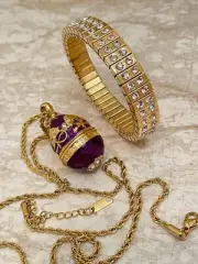 Amethyst Jewelry set Faberge Egg style Necklace Bracelet SET Retirement Mom gift