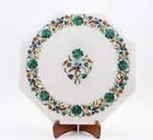 18'' Marble Dining Coffee Center Corner Side Inlay Malachite Table Top w76
