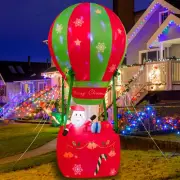 6.5FT Christmas Inflatable Christmas hot air Balloon Decoration, Blow Up Outd...