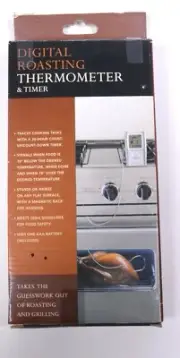 NEW Digital Roasting Thermometer & Timer - Battery Operated AAA Battery