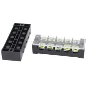 2 Pcs 600V 45A Double Row 5 Position Screw Terminal Barrier Blocks TB4505