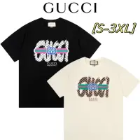 在飛比找蝦皮購物優惠-[特惠價]Gucci印花純棉T恤 情侶運動休閒大尺碼T恤 男