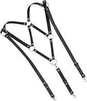 [BESPORTBLE] Men Adjustable Leather Suspenders Versatile Braces for Tuxedos Costumes Formal Wear Retro Inspired Fashion Accessory for Any Occasion