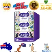Quilton 3 Ply Extra Thick Facial Tissues Hypo-allergenic -12 boxes of 110 each