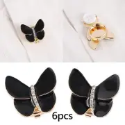 6 Pieces Butterfly Button Covers Tuxedo Shirt Cufflinks Decorative Portable