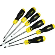 Stanley 65-242 Cushion Grip Screwdriver Set w/ Steel Bar/Magnetic Tips Black/L