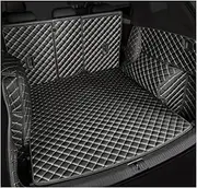 Car Boot Protector for Volvo for XC60 2018 2019 2020 Leather Car Trunk Mat Cargo Liner Car Trunk Mats(Black Beige-B)
