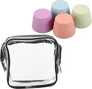 FRCOLOR 4pcs Sample Jars Silicone Lotion And Cream Containers Travel Size Portable Leak-proof For Skincare Makeup Toiletries Travel Essentials Creams Jars