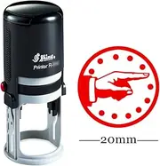 Pointing Finger Round Self Inking Kids Teacher Stamp Personalized Custom Shiny 20mm Mini Rubber Stamp