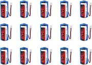 WEELAN 15 PCS C Size 3.6V 8500mAh EVE ER26500 with 2.0 White Plug Lithium Battery Non Rechargeable