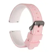 Silicone Watch Bands 20mm Soft Watch Bands with Black Buckle, Pink White