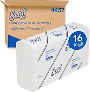 SCOTT® Large Optimum Hand Towels (4457), Folded Paper Towels, 16 Packs / Case, 150 Hand Towels / Pack (2,400 Towels)