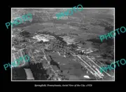 OLD LARGE HISTORIC PHOTO SPRINGFIELD PENNSYLVANIA, AERIAL VIEW OF TOWN c1926