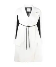 hybrid contrast panel coat 1,3 White