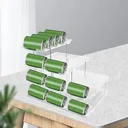 STUIPIUL 3-Tier Green Can Storage Organizer for Kitchen Pantry or Fridge, PET Material, Countertop Mount, Holds Canned Food, Soup Cans, 9.45"W x 9.45"D x 13.34"H