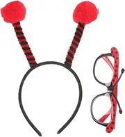 1 Set Ladybird Costume Accessories Bobble Headband Glasses Rabbit Carnival Hair Accessories Decorative Girls Headband Party Headbands Plastic