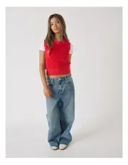 [Decjuba Kids] Lucy Fluffy Crop Vest in Red