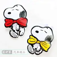 在飛比找樂天市場購物網優惠-權世界@汽車用品 日本SNOOPY 史努比 蝴蝶結造型 黏貼