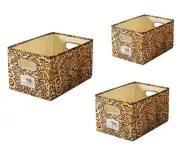 Foldable Animal Leopard [Set of 3] Storage Bins, Collapsible Fabric Organizer