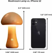 Mini Mushroom Lamp for Ambient Lighting 17cm, Dimmable LED Mushroom Night Light with USB Charging for Bedroom (Beech)
