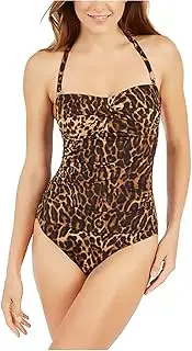 [Ralph Lauren] Underwire Strapless One-Piece Swimsuit, Ocelot Leopard Printed, Size 2
