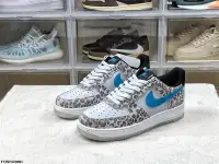 在飛比找Yahoo!奇摩拍賣優惠-NIKE Air Force 1 Low Leopard灰藍