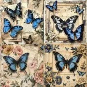 Butterfly Blue Decoupage Rice Paper Ornament-Wood Art Scrapbooking A4 1 Sheet