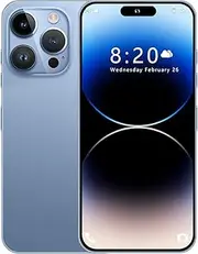 I14 Pro MAX Unlocked Cell Phone, Long Battery Life 6.82" HD Screen Unlocked Phones, 12+512GB Android 14 Smartphone with 128G Memory Card, Dual SIM/Fingerprint Lock/Face ID/GPS (Blue, 12+512)