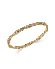 Bloomingdale's Fine Collection Diamond Twist Bangle in 14K White & Yellow Gold, 0.55 tcw