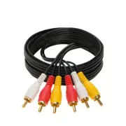 New 3 RCA Male to 3 RCA Male Stereo Audio Video Cable Composite 5FT Cable