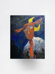 Abstract Oil painting avatar icon portrait Ukrainian painter Canvas original