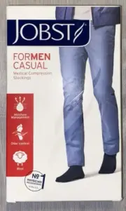 Jobst For Men Casual Medical Compression Socks 20-30 mmHg Knee High XL Black