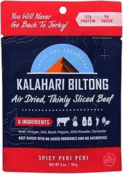 Kalahari Biltong Spicy Peri Peri Air-Dried Sliced Beef - Case of 8-2 Oz