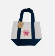 NEW Trader Joe’s Mini Canvas Tote Bag NAVY BLUE Reusable Limited Edition